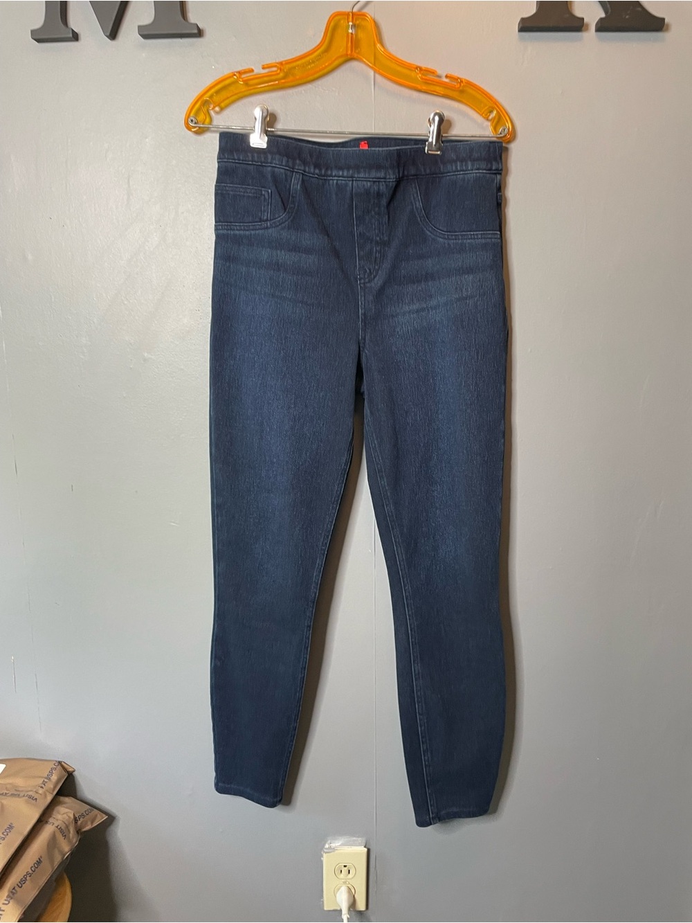 SPANX Jean-ish ankle legging dark denim size‎ large